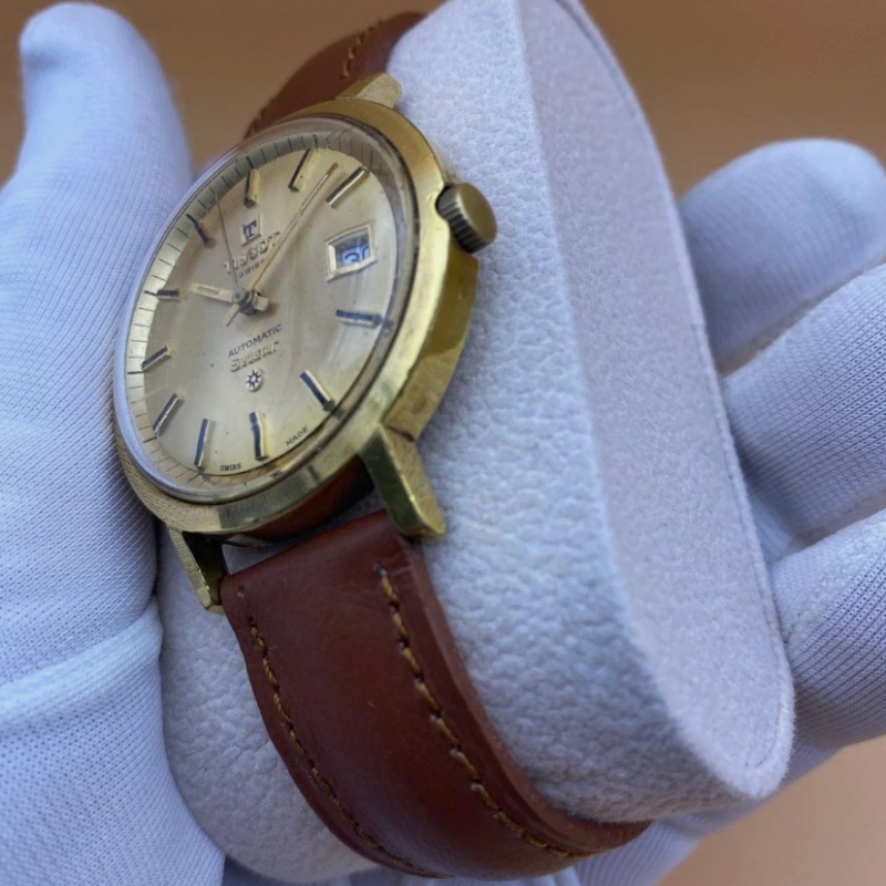 Vintage Tissot Seastar Jumbo Watch Men's Automatic Cal 2481 ETA Swiss Gold Dial