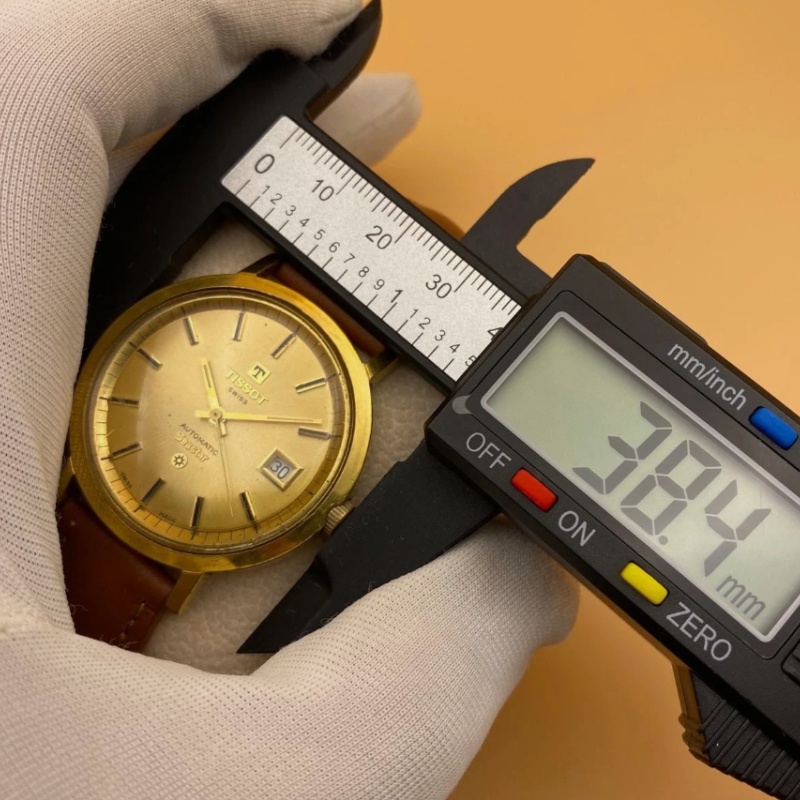 Vintage Tissot Seastar Jumbo Watch Men's Automatic Cal 2481 ETA Swiss Gold Dial